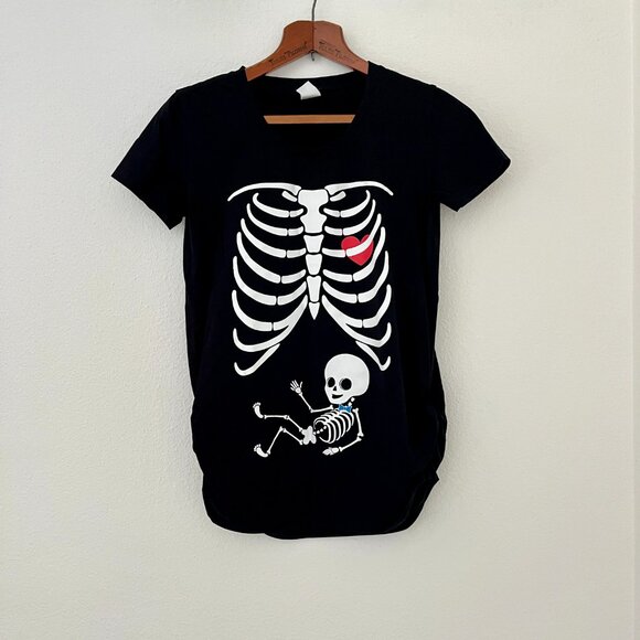 Maternity Halloween costume t-shirts baby boy skeleton - Picture 2 of 4